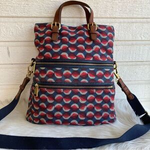 FOSSIL Canvas Ryder Sydney Satchel Tote Crossbody Handbag